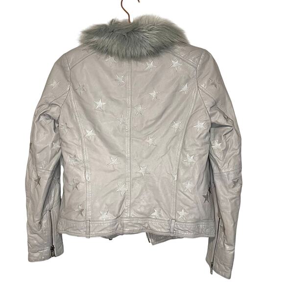 Samantha Sipos Seeing Stars Leather Faux Fur Lined Jacket Size Extra Small - Picture 10 of 13